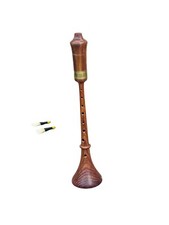Rosewood Small Wooden RAUSCHPFEIFE Medieval Shawm Instrument with Two Reed