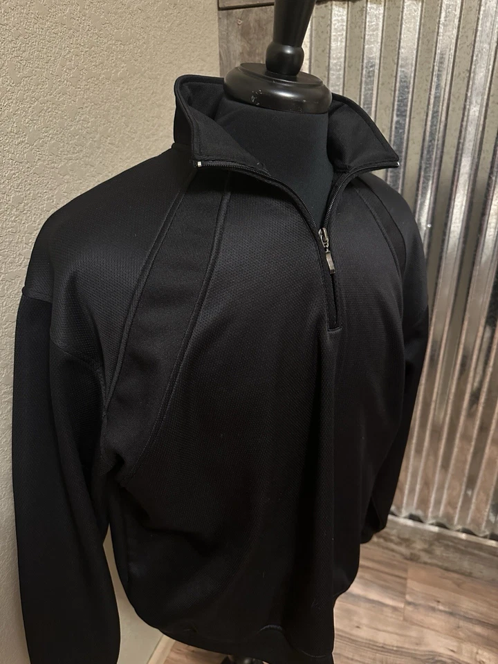 Chaqueta Pullover Grand Slam Golf Performance 1/4 Cremallera Para Hombre Grande Negra Atlética Foto 3 de 4