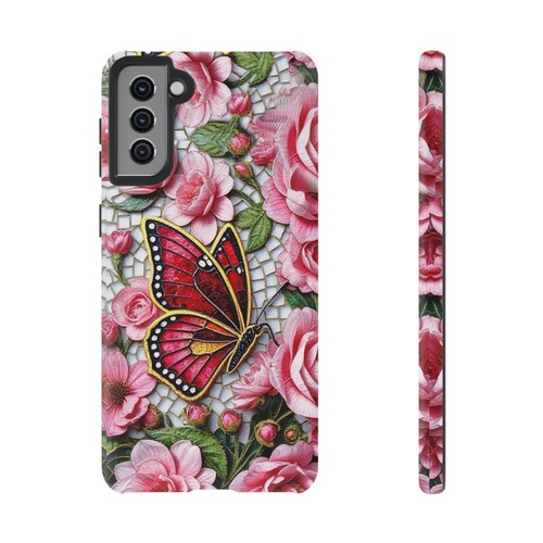 Rose Tough Case Butterfly Mosaic Pink iphone 16 15 14 13 S25 S24 S23 S22 - 第 229/240 張圖片