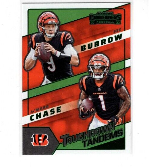 Joe Burrow Ja'Marr Chase 2022 Contenders Touchdown Tandems Green