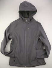 Women's Kirkland Jacket Hooded Full Zip Polyester Blend 3 Pocket Black Size M