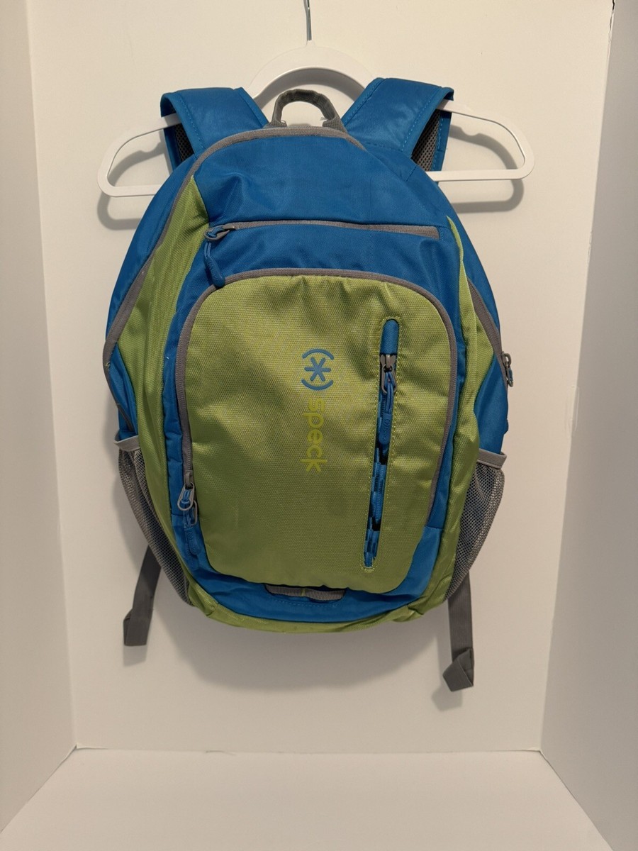 Speck Universal Laptop Backpack Adjustable Padded Straps Blue Lime Green