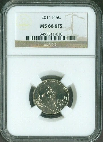 2011 P Jefferson Nickel NGC MS66 FS Quality