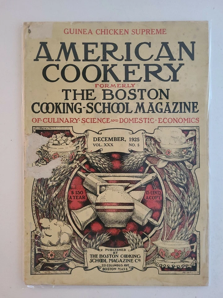 Lot of 2 Antiquarian American Cookery Magazines from 1925 (Boston) — 第 3/4 张图片