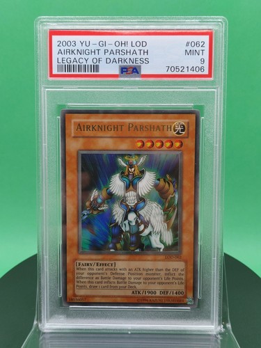 PSA 9 Airknight Parshath LOD-062 Legacy Ultra Rare 2003 English Yu-Gi-OH! TCG - Picture 2 of 4