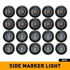 20X 3/4" 12V Marker Lights LED Truck Trailer Round Side Bullet Light Amber Red