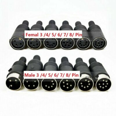 1-200 Stk 3/4/5/6/7/8 Pin Stecker/Buchse DIN Stecker Buchse Lötklemmen Verbinder