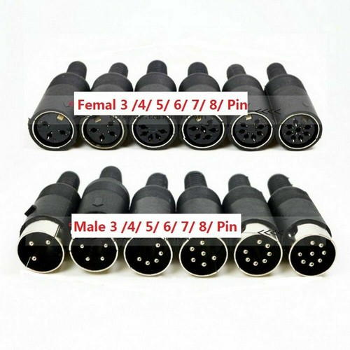 3/4Pin 5Pin 6Pin 7Pin 8Pin Male/Female DIN Plug Socket Solder Terminal Connector - Picture 2 of 10