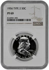 1956 Type 2 50C Silver Proof Franklin Half Dollar NGC PF 69 New Holder
