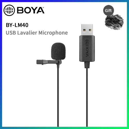 BOYA BY-LM40 USB Lavalier Microphone 4m Cable for Laptop PC Computer Live Video