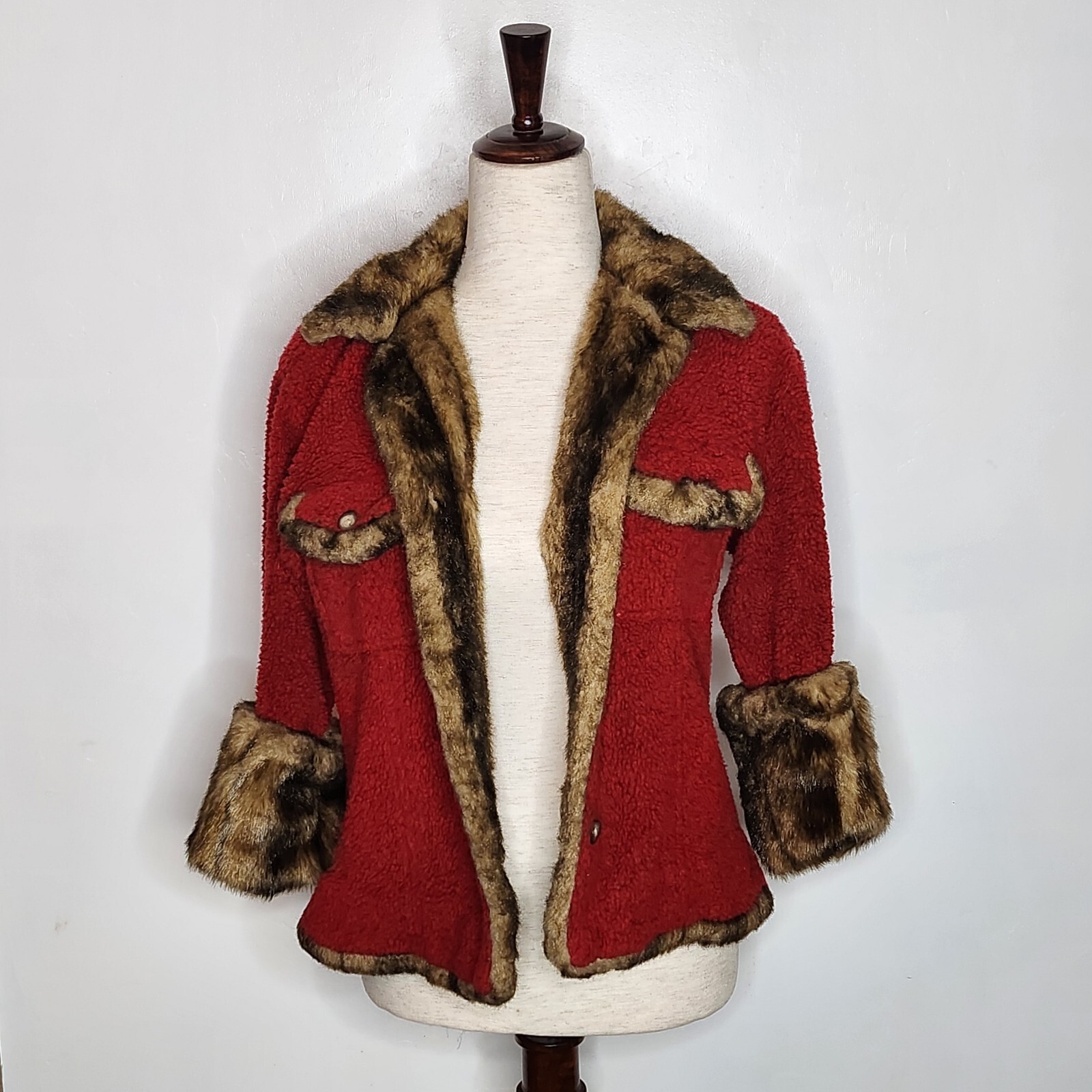 Vintage Tasha Polizzi Saddle Blanket Jacket Red Pile … Gem