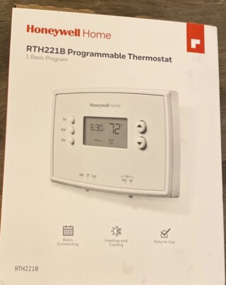 Honeywell Home RTH221B White Digital Basic Programmable Thermostat Works Great
