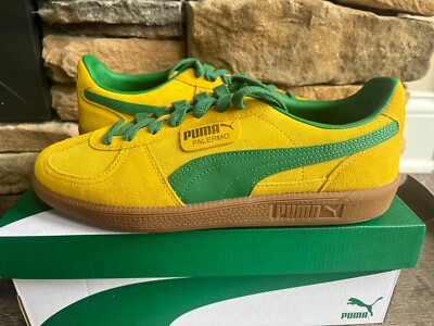 PUMA PALERMO SNEAKER SHOES GUM PELE YELLOW GREEN MENS 10.5 NEW WITH BOX