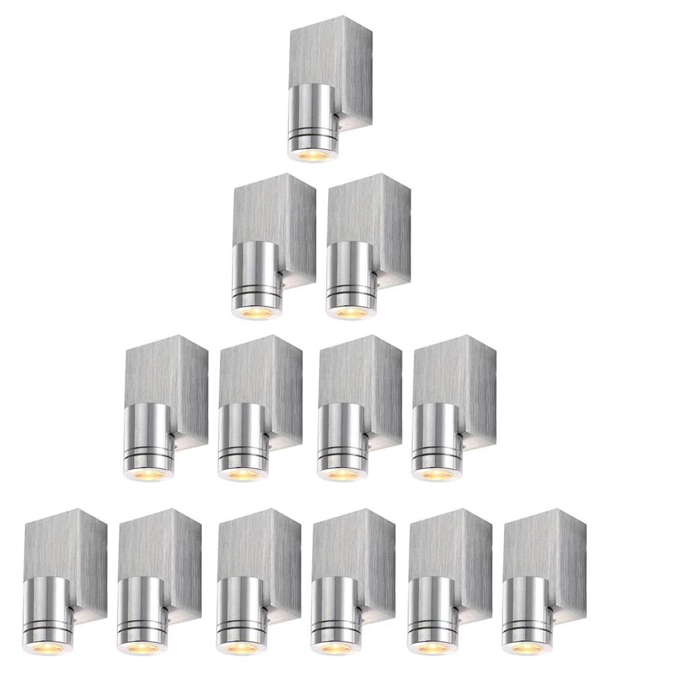 1x- 2x- 4x- 6x- LED Da Parete Luci Salotto Camera Scala Alluminio Big Luce - Immagine 2 di 3