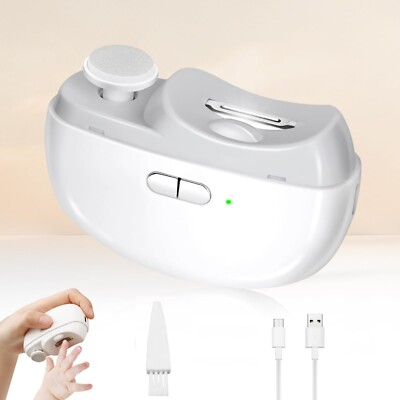 #ad Automatic Nail Clipper Electric Nail Trimmer Polisher 2 in 1 Portable Fingernail $11.98