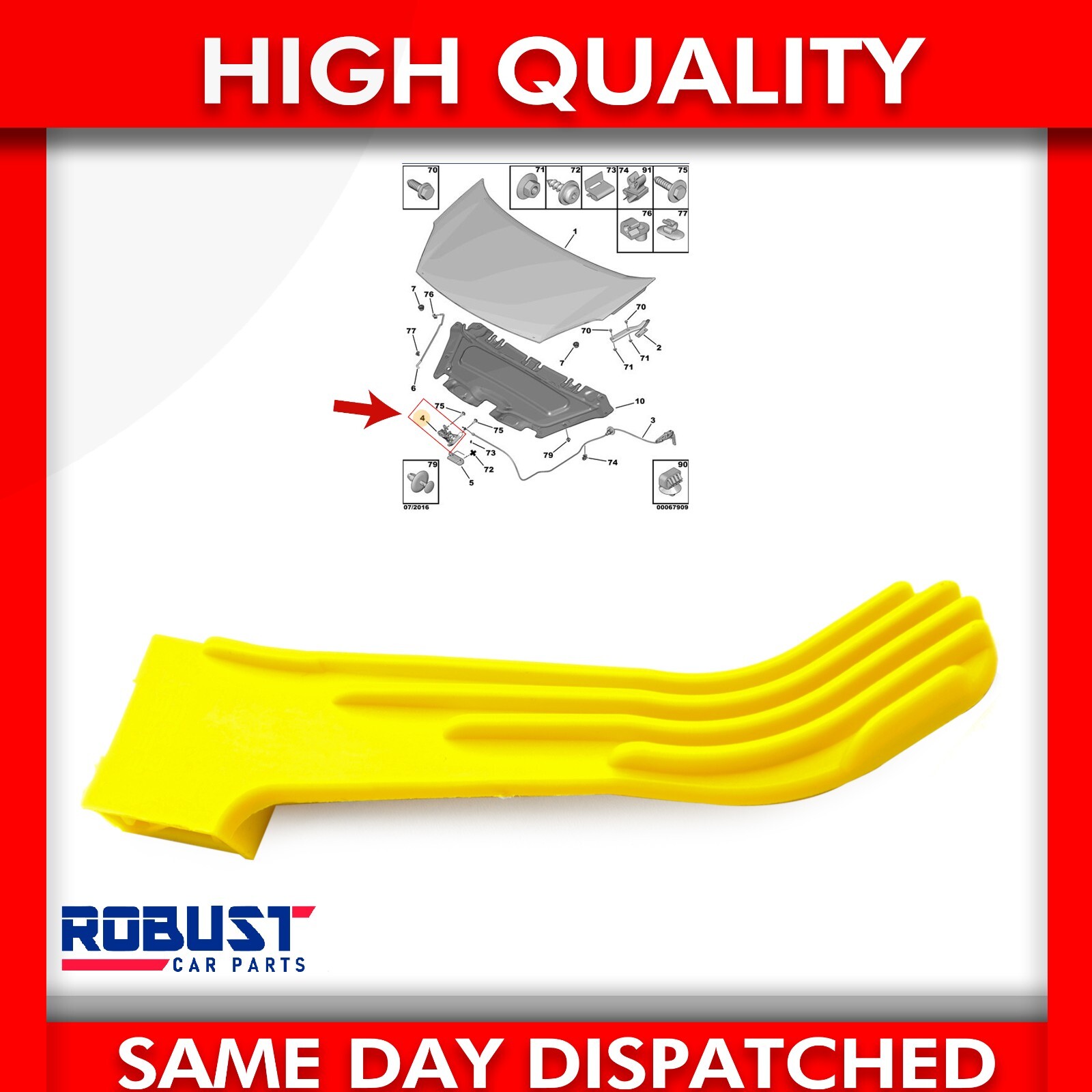 Motorhaubengriff Für Peugeot Partner & Citroen Berlingo 2008-2017 - OE 7934.E7