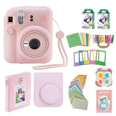Fujifilm Instax Mini 12 Instant Camera with Case, 40 Fuji Films,(Blush Pink)