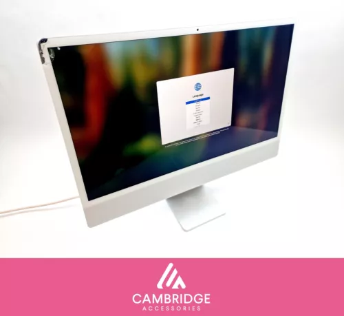 Cracked iMac Retina 4.5K 24" 2021 (256GB SSD, M1, 8GB RAM) A2439 Silver Grade C