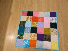 Granny Core Baby Quilt. 36inx36in. Multi Color. Cottage Core.