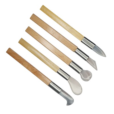 Agate Burnisher with Wooden Handle Set #1 to #5 Size 8'' - Jewelry Making Tool