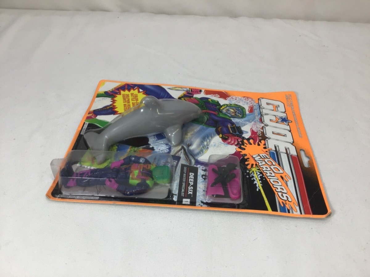 1991 Hasbro GI Joe Eco Warriors Deep Six Figure & Dolphin Carded