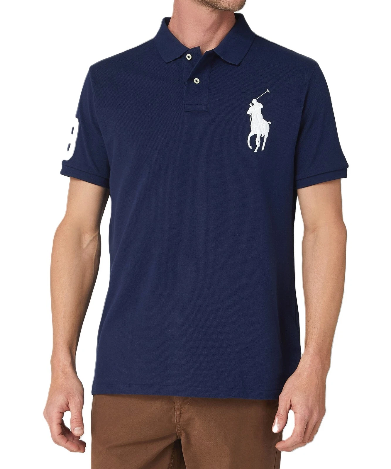 *NWT - POLO RALPH LAUREN Mens Big Pony Custom Slim Fit Polo Shirt -NAVY :M - XXL