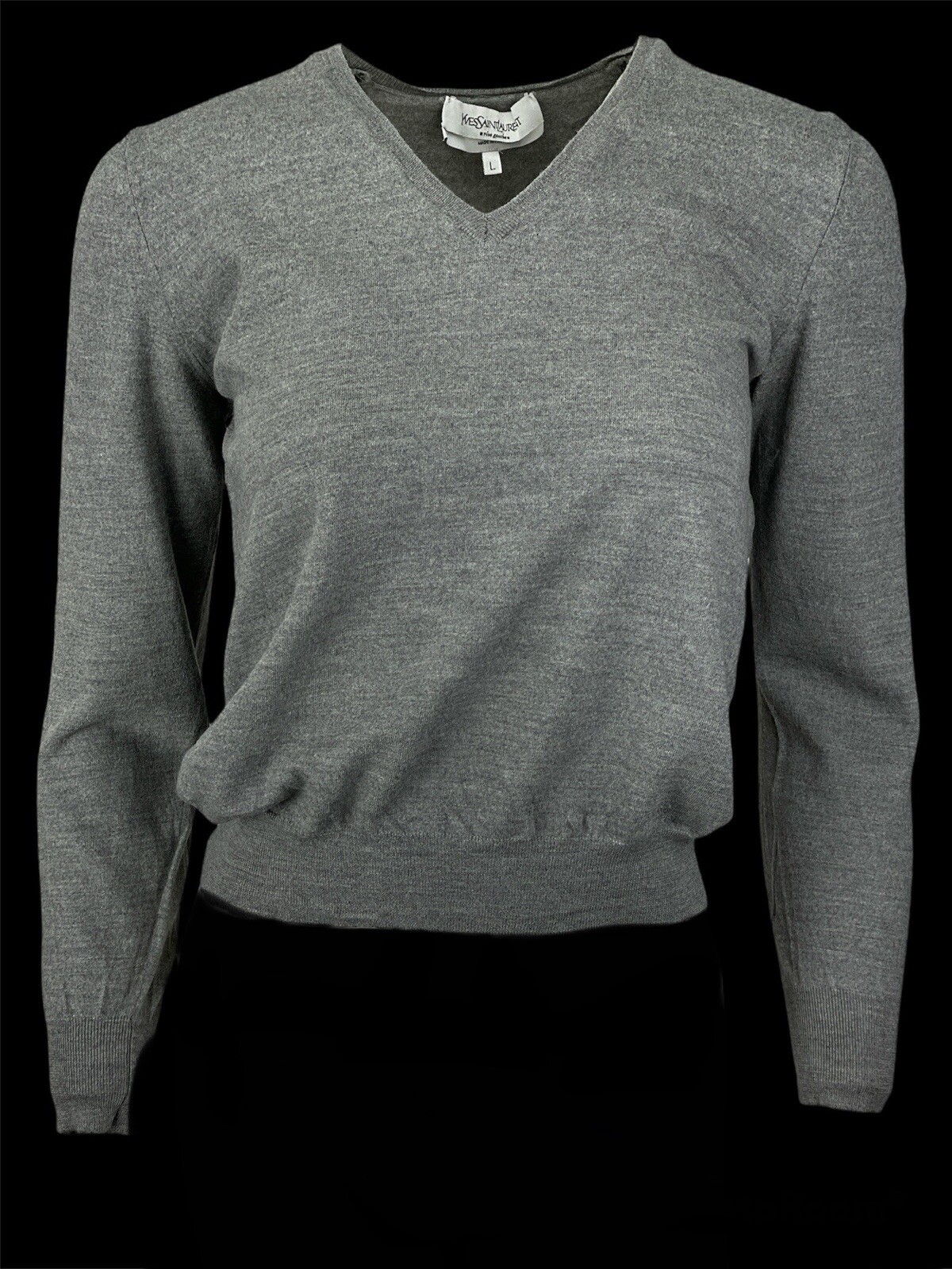 Maglione di lusso Yves Saint Laurent donna lana grigio taglia M