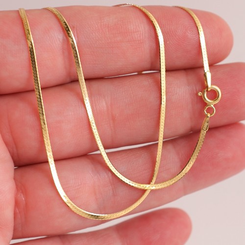 14K Solid Yellow Gold Herringbone Chain 