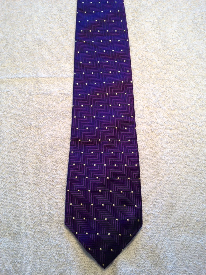 NAUTICA 男式领带紫色带金色圆点 4 X 59 — 第 3/4 张图片