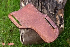 CUSTOM HANDMADE PURE LEATHER SHEATH FOR FIXED BLADE & FOLDING KNIFE N-100