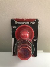NEW, NIB, EastPoint Hover Air Hockey Pushers  Pucks Set Red, 2 Pushers 3 Pucks