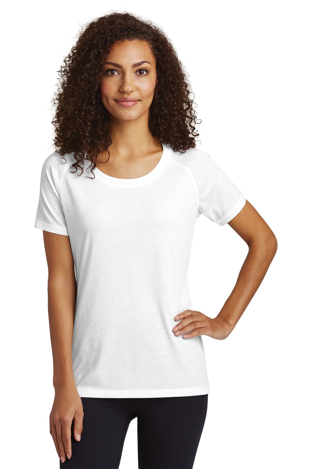 Sport-Tek Womens Short Sleeve Tri-Blend Wicking Scoop Neck Raglan Tee LST400
