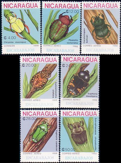 SEAL限定商品 Nicaragua 贈呈 1988 Insects Beetles MNH 72