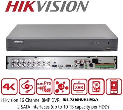 Hikvision 16 Kanal DVR 4K 8MP, H.265+ AcuSense 8MP Turbo HD DS-7216HUHI-M2/S