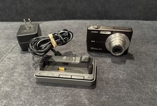 Casio Exilim EX-Z600 6MP 3x Zoom Black Digital Camera w Charger Cradle! ~ Works!
