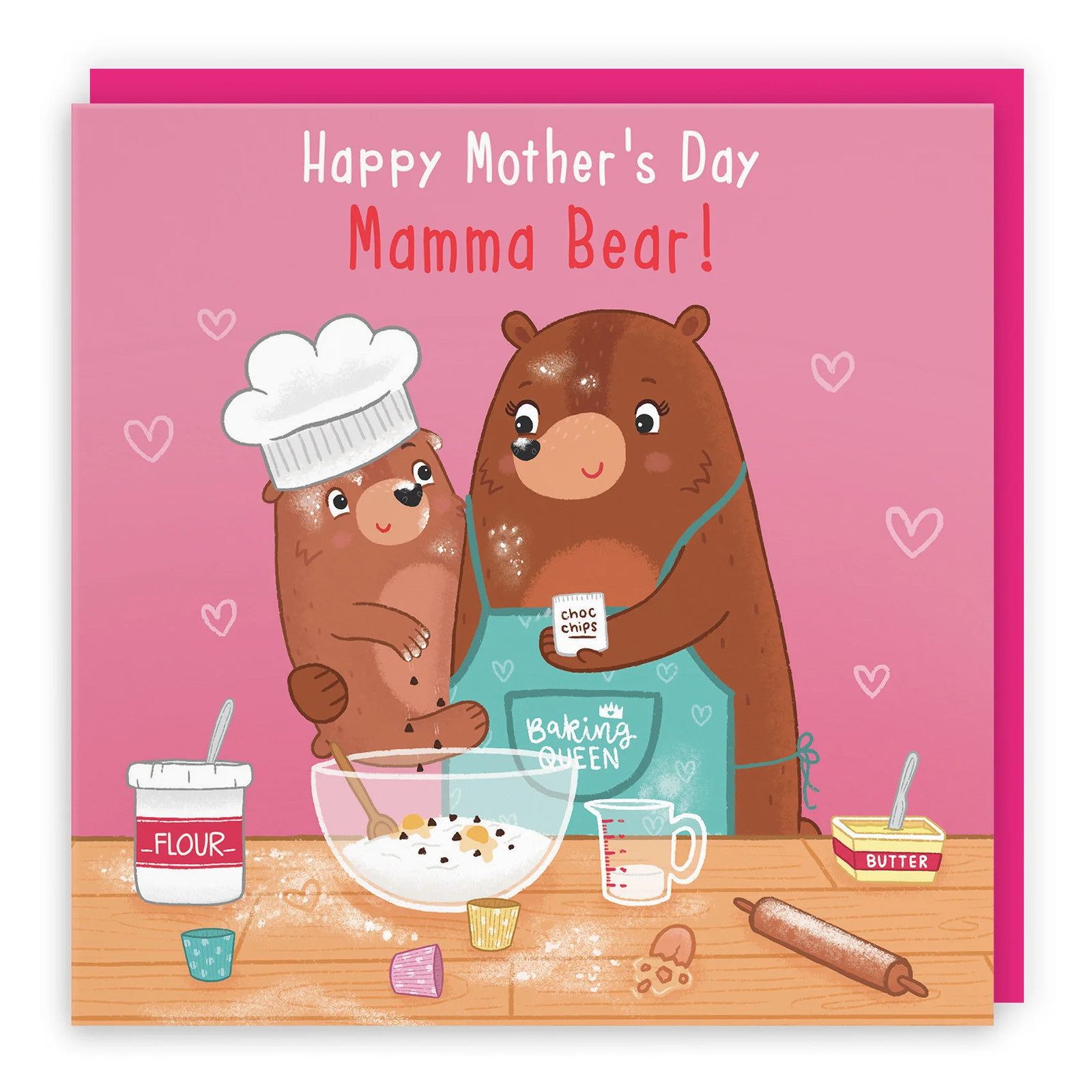 Mamma Mother's Day Card Baking Bears Cute Bears