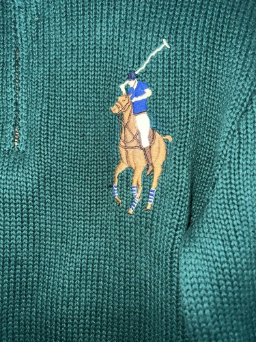 Vintage Rugby #3 Polo Ralph Lauren Sweater RARE Big Pony Boys 10/12 1/4 Zip READ - Picture 2 of 7