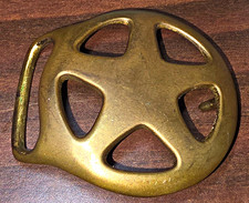 Laurie Vintage Brass Belt Buckle Star Design Made In USA 1970s Classic