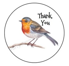 THANK YOU ROBIN BIRD ENVELOPE SEALS LABELS STICKERS PARTY FAVORS