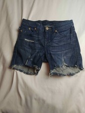 Rock Republic Berlin Shorts Womens 4 Blue Denim Distressed Raw Hem Cut Off