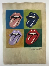 Andy Warhol COA Art Painting Original Drawing Vintage Paper Signed