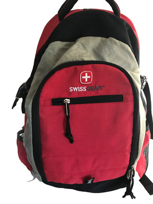 SwissGear Backpack Red Black Travel School Bag Durable Multi Pocket Great Shape.