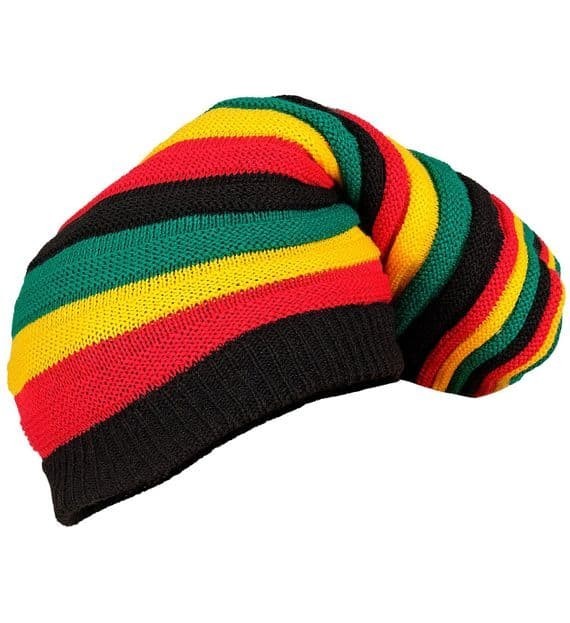 Rasta Tam Hat Reggae Beanie Dreadlock Fancy Dress Festival Costume Accessory