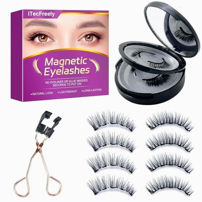 3D Magnetic Eyelashes No Glue Waterproof Natural False Lashes with Clip