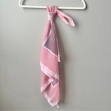 Vintage Scarf Square Retro Mod Feminine Spring Pink Burgundy Classic Office 70s