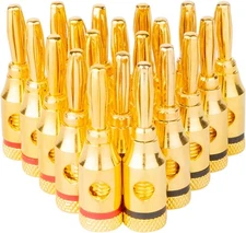 10 Pairs Open Screw Type Banana Plugs for Speaker Wire Home Theater Stereo