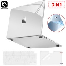 3IN1 Crystal Clear Hard Case Keyboard Cover Screen Film for MacBook Air 13.6"