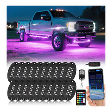 Lpnsadk9 20 Pods Segmented Alloy Rgb Led Rock Lights For Semi Trucks Trailer