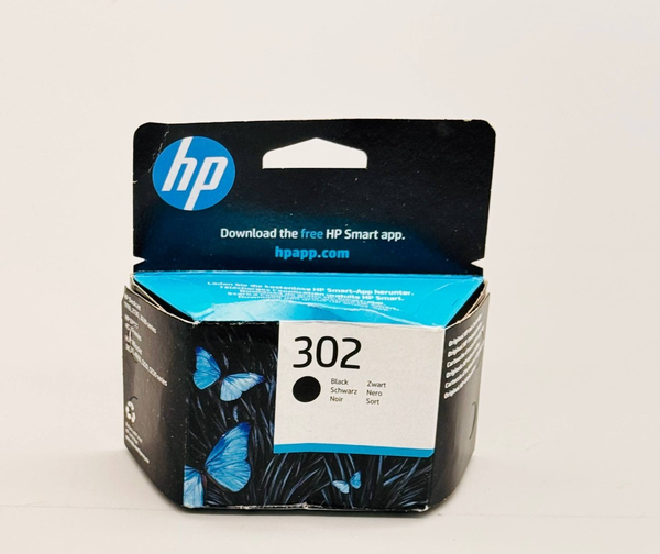 Hp 302 Black Original Ink Cartridge (F6U66AE) Mit Rechnung Mwst-image