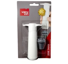 NEW Vacu Vin Vacuum Wine Saver Pump w/ "Click" Stopper White Original Indicator